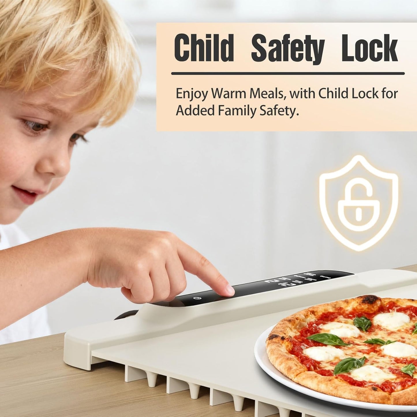 Warming Mat for Food - Food Warmer with 14 Temperature - Silicone 6 Modes Electric Warming Tray - Home Kitchen Appliances - 26 * 15 Inches (Cream)