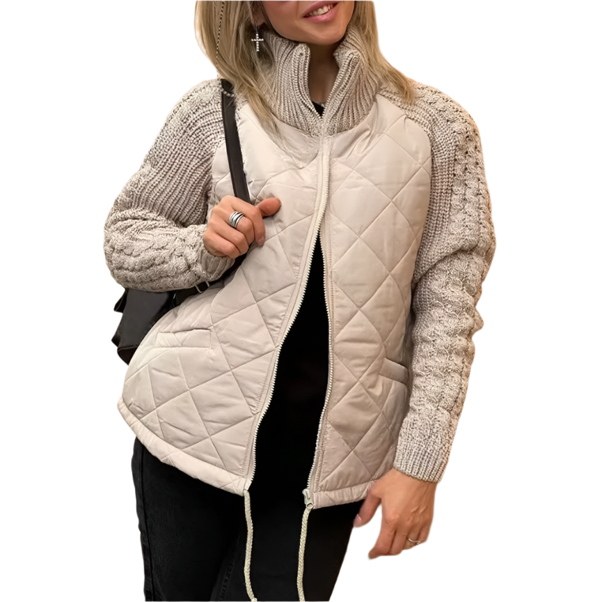 Women Knit Cotton-padded Puffy Jacket
