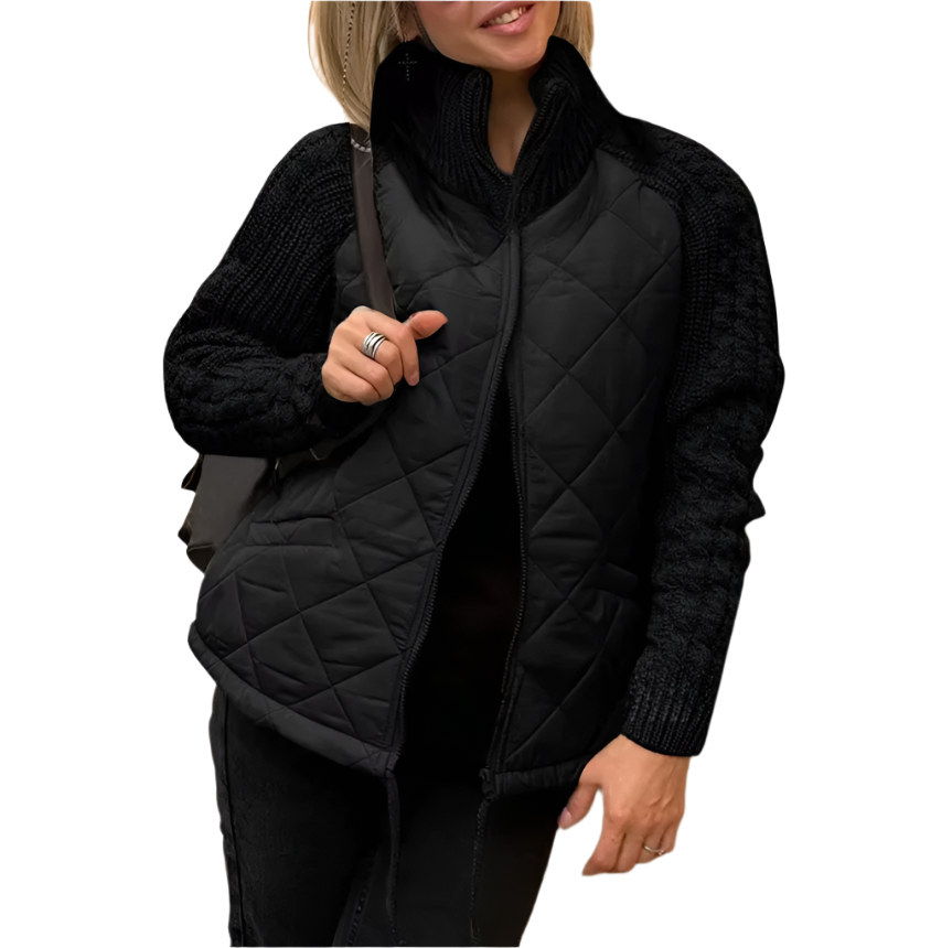 Women Knit Cotton-padded Puffy Jacket