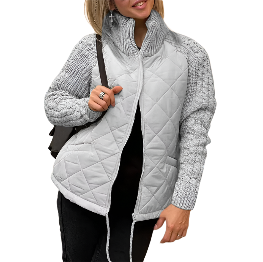 Women Knit Cotton-padded Puffy Jacket