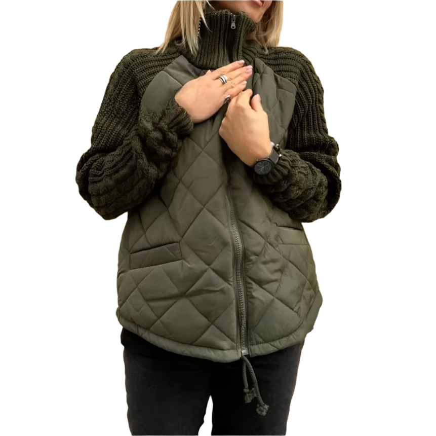 Women Knit Cotton-padded Puffy Jacket