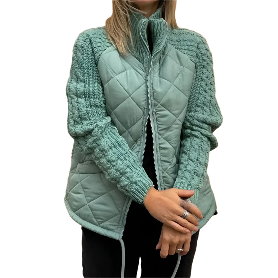 Women Knit Cotton-padded Puffy Jacket