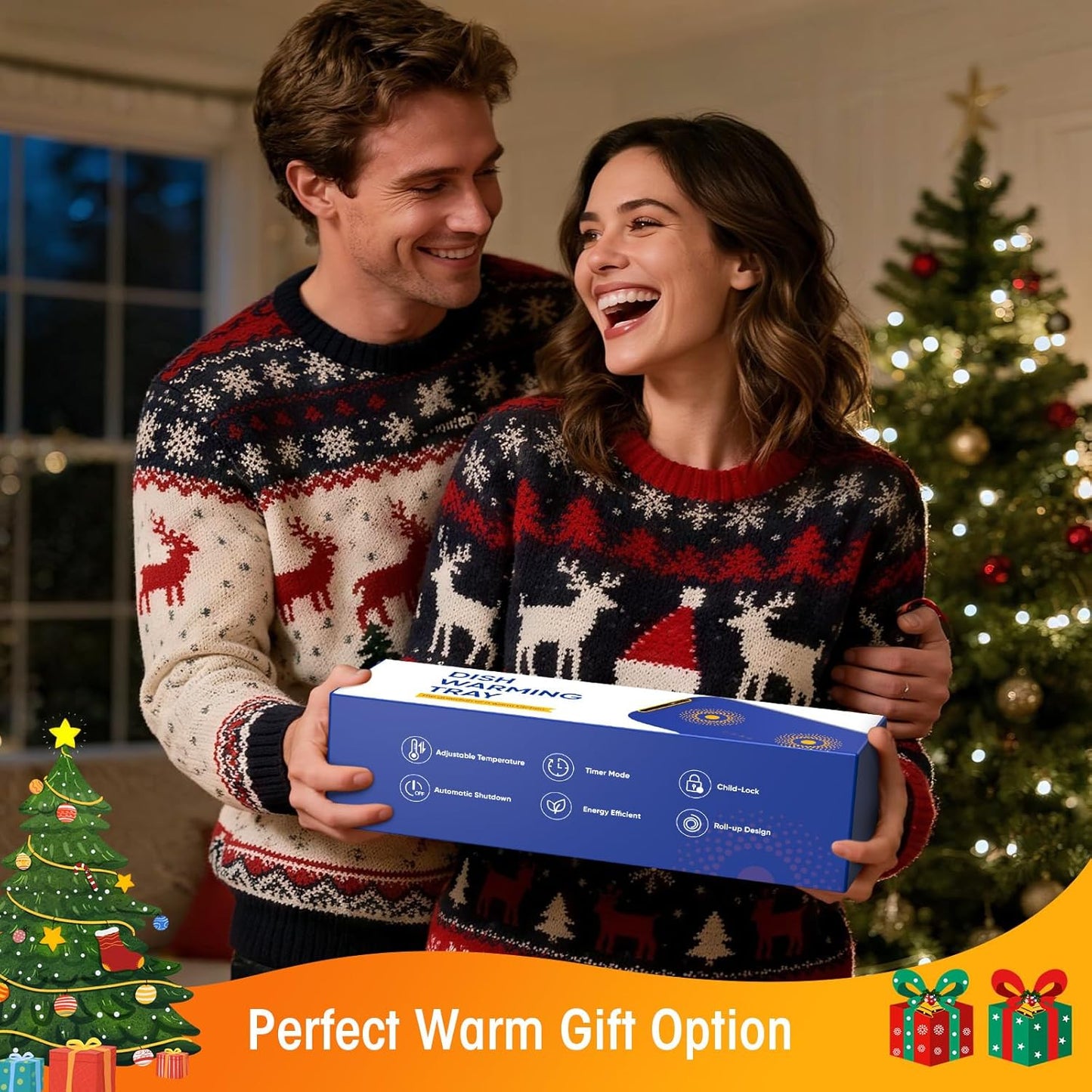 Warming Mat for Food, Extra Large, Food Warming Mat for Countertop, Food Warmer Mat with 7 Temperature Settings, Child Lock, Raised Feet Protects Table, Fast 8S Heating, Parties, Buffets, Daily Use